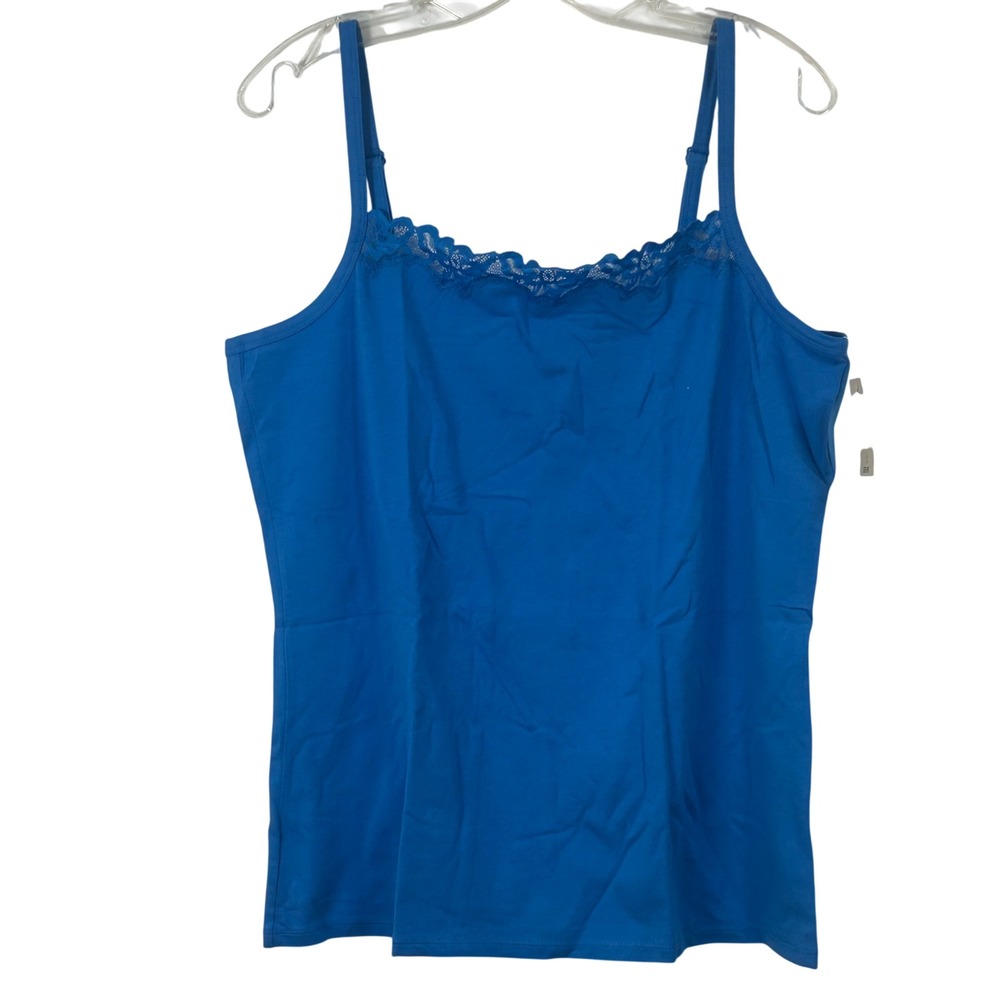 Coldwater Creek Womens Blue Straight Lace Cami Adjustable Straps NWT Large 14